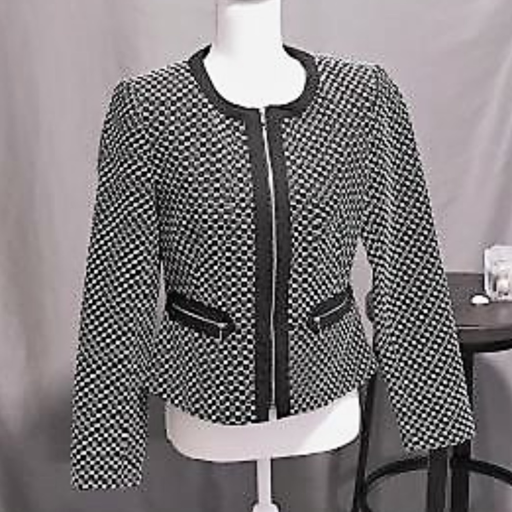 Calvin Klein Tweed Peplum Jacket